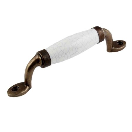 White Crackle Small Ceramic Antique Door Handles
